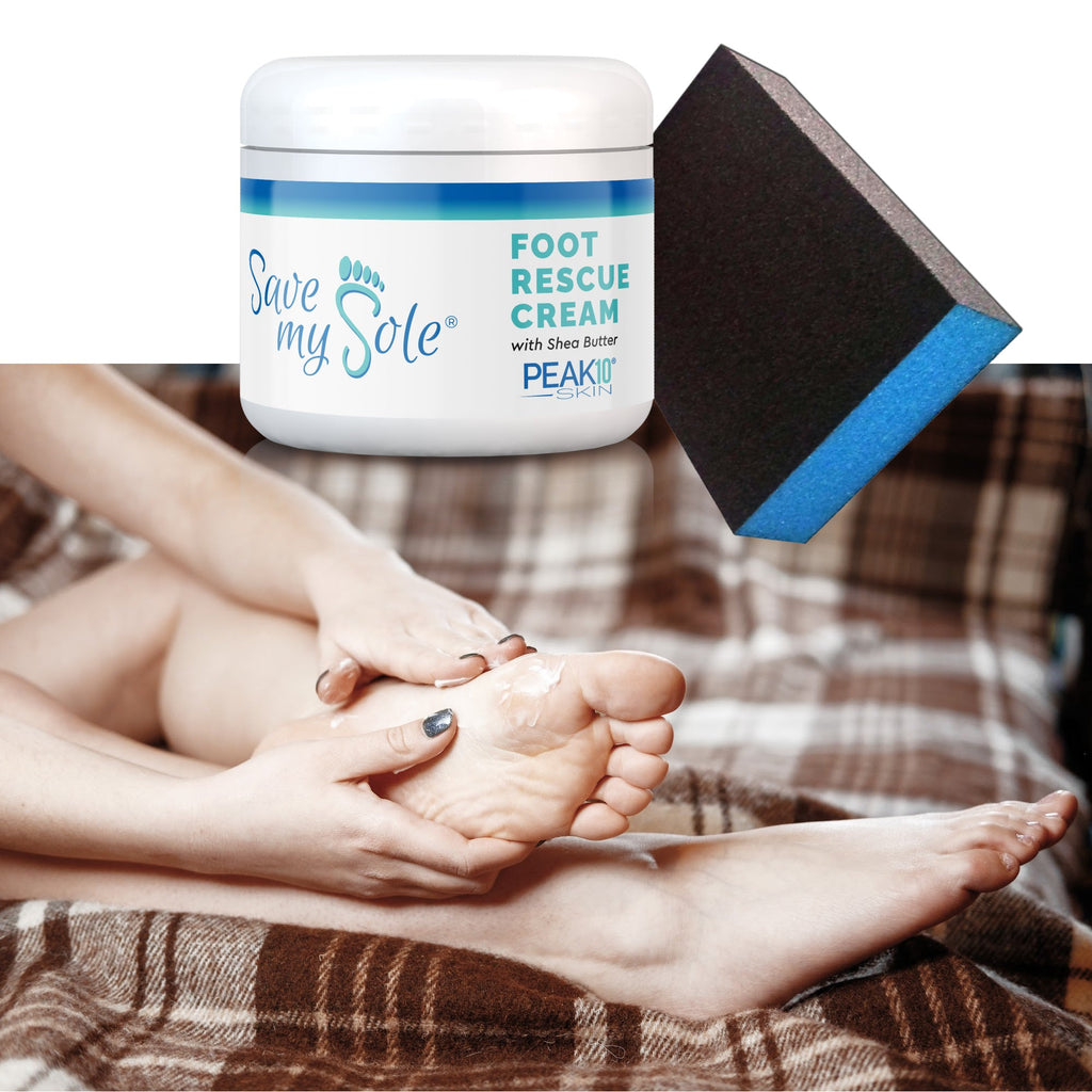 SAVE MY SOLE® foot rescue cream 4.2 oz w/Exfoliating Smoothing Block