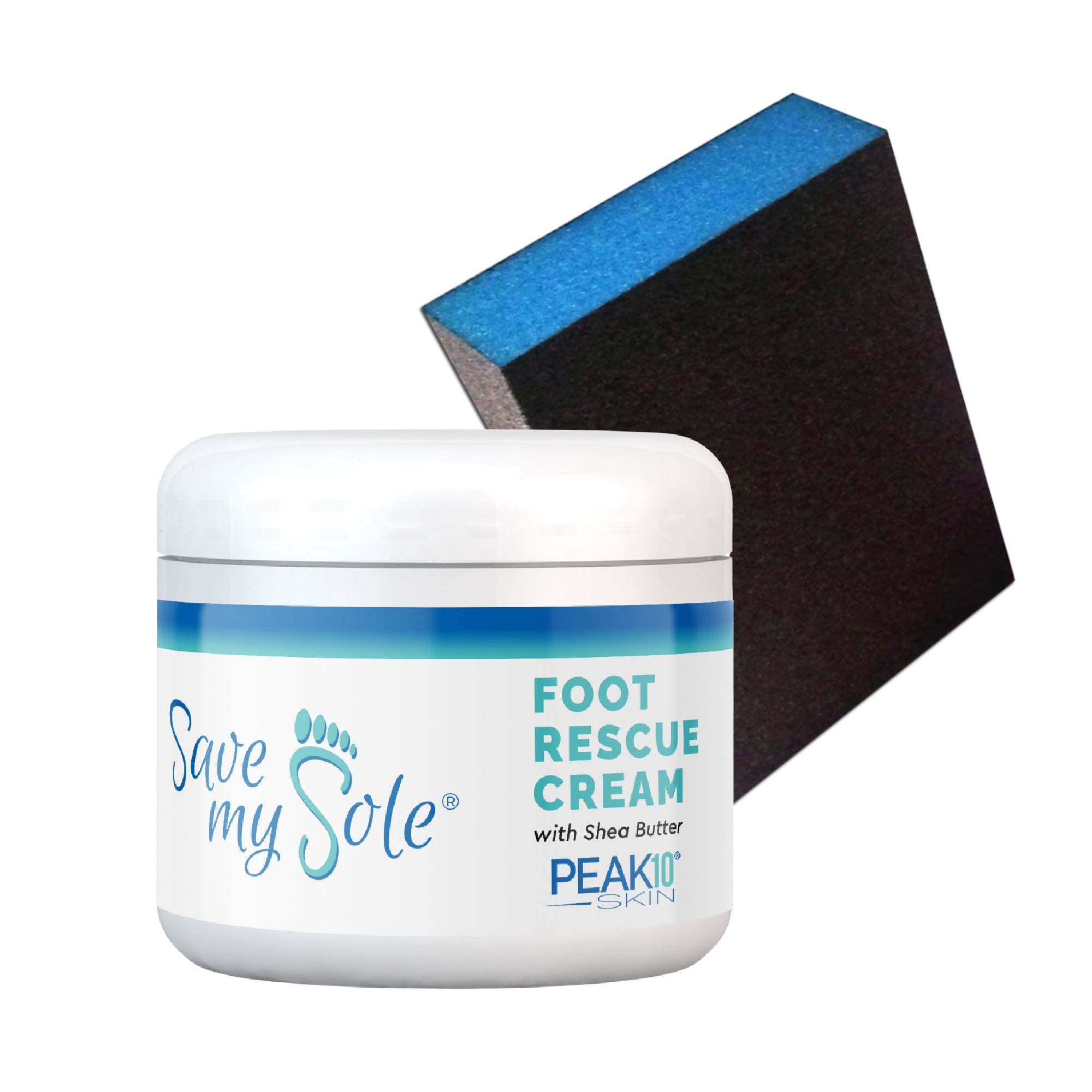 SAVE MY SOLE® foot rescue cream 4.2 oz w/Exfoliating Smoothing Block